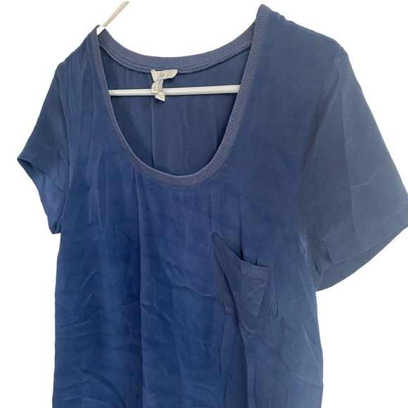 JOIE 100% Silk Short Sleeve Blouse - Picture 4 of 8